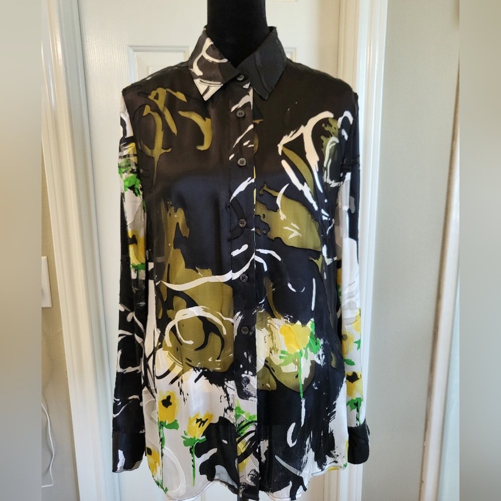 Chico's Blouse with Cordinating Yellow Tank Size 0